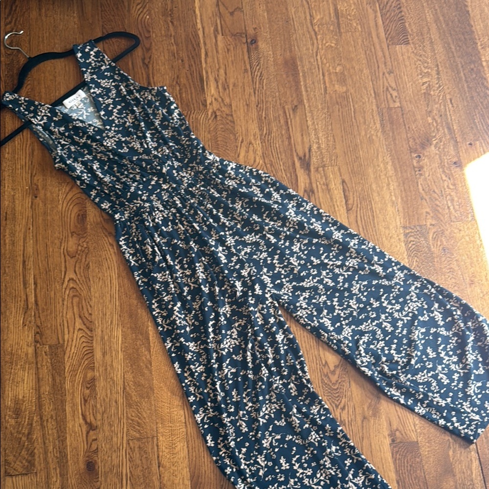 Floral Jumpsuit in Blue and White